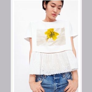 PRINTED FRONT CONTRAST T-SHIRT